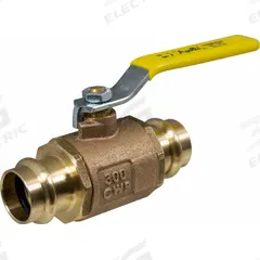 APOLLO Ball Valve: 1 in, Bronze, Press x Press, 300 psig Max. Pressure (CWP), Full Port, Two-Piece (MPN 77W14511A). Key specifications — Brand: APOLLO; Handle: Tee.