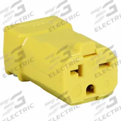 HUBBELL Straight Blade Connector: 6-20R, 250V AC, 20 A, 2 Pole, 3 Wire, Yellow (MPN HBL5469VY)