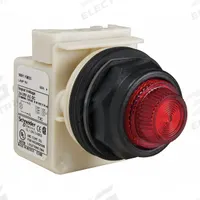 SCHNEIDER ELECTRIC Pilot Light: 30 mm Panel Mounting Size, Red, Incandescent, 9001SK Series (MPN 9001SKP35R31). Key specifications — Series: 9001SK; Brand: SCHNEIDER; Includes Push-To-Test: No Push-To-Test Included.
