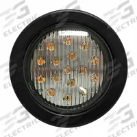 ECCO Warning Light: Perimeter Flashing Warning Light, Amber, 2 3/16 in Overall Wd, LED, 12-24V DC (MPN 3945A). Key specifications — Operating Voltage: 12-24V DC; Number of Flash Patterns: 8; Includes: Grommet; Electrical Connection: Blunt Cut Wires; Mount Type: Grommet; Brand: ECCO; Shape: Round.