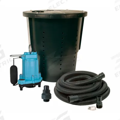 LITTLE GIANT Sump Pump Package: 20 gal Basin, 1/3 hp, 42 gpm @ 10' of Head, 22 ft Max. Head - Sump Pumps with Crawl Space Basins