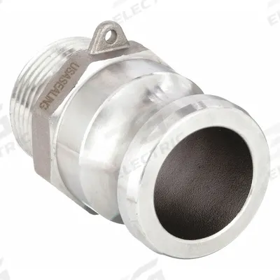USA INDUSTRIALS Cam and Groove Adapter: 1 in Coupling Size, 1 in -11-1/2 Thread Size, 2 3/8 in Overall Lg - Type F Stainless Steel Cam & Groove Fittings