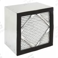 GRAINGER HEPA Air Filter: 8 in x 8 in x 6 in, 99.97% Filter Efficiency, Downstream Face (MPN 33E972). Key specifications — Brand: GRAINGER; Frame or Header Material: Galvanized Steel.