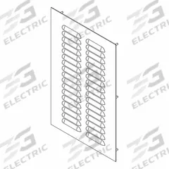 HAMMOND Louvered Vent Kit: 14 ga. Steel, 16.12 in Overall Ht, 10.3 in Overall Wd, 8.75 in Cut Out Wd (MPN 1481L3R1510GY). Key specifications — Brand: HAMMOND; Manufacturer Part Number: 1481L3R1510GY.