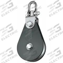 APPROVED VENDOR Pulley Block: Swivel, Pulling, 3,300 lb Working Load Limit, Wire Rope, Shackle (MPN RZ1700AW). Key specifications — Product Type: Pulley Block; Brand: APPROVED VENDOR; Compatible Rope Type: Wire Rope; Pulley Type: Swivel; Attachment Type: Shackle; Operation: Pulling; Bearing Type: Sleeve; Finish: Powder Coated.