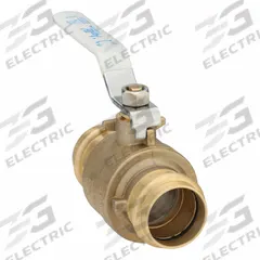 APOLLO Manual Two-Way Ball Valve: 1 1/2 in, Brass, Straight, Press x Press, Full Port Ball Port (MPN 94VLF10701B). Key specifications — Brand: APOLLO; Handle: Lever.