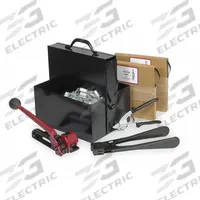 APPROVED VENDOR Steel Strapping Kit: Fits 3/4 in Strap Wd, 0.02 in Thick, 1,765 lb Break Strength (MPN 3CTW9). Key specifications — Strapping Wind: Oscillated; Brand: APPROVED VENDOR; Strapping Seal Type: 500 Open Seals; Seal Surface Type: Flat.