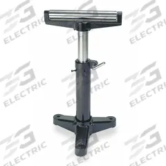 DAYTON Material Support Stand: 14 in Roller Wd, 16 1/4 in Overall Wd, 23 in Min. Ht, 37 in Max. Ht (MPN 6A819). Key specifications — Brand: DAYTON; Stand Material: Steel; Color: Gray.