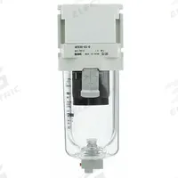 SMC Compressed Air Filter: Water Separator, 1/4 in NPT, 0.01 micron, 4.2 cfm, Plastic Bowl, AFD (MPN AFD20-N02-Z-D). Key specifications — attr110055: AFD; attr110008: SMC.