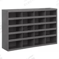 DURHAM MFG Pigeonhole Bin Unit: 34 in x 8 1/2 in x 24 in, 20 Compartments, Gray, Steel (MPN 394-95). Key specifications — attr7229: Steel; attr38869: DURHAM MFG; attr38873: Gray.