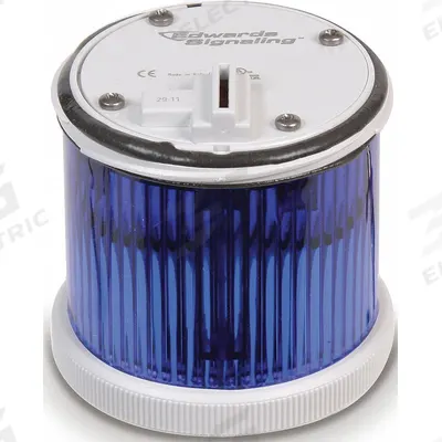 EDWARDS SIGNALING Tower Light Module: Flashing/Steady, 240V AC, Blue, 70 mm Overall Dia - Multimode Light Modules