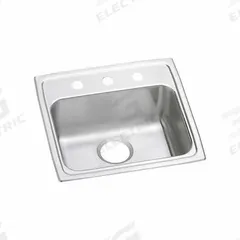 JUST MANUFACTURING Bowl Drop-In Sink: 19 1/2 in Overall Lg, 19 in Overall Wd, 4 in Bowl Dp, 1 Bowls (MPN SLADA2019A402-J). Key specifications — Brand: JUST MANUFACTURING; Color Family: Silver/Gray.