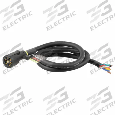 CURT Automotive Electrical Plug: 7-Way Blade, 6 ft Wire Lg, 1 3/4 in Dia - Fleet and Vehicle Maintenance