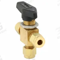PARKER Manual Three-Way Ball Valve: 1/4 in, Brass, L Flow, Compression x Compression x Compression (MPN 4Z-MB4XPFA-BP). Key specifications — Brand: PARKER; Handle: Lever.