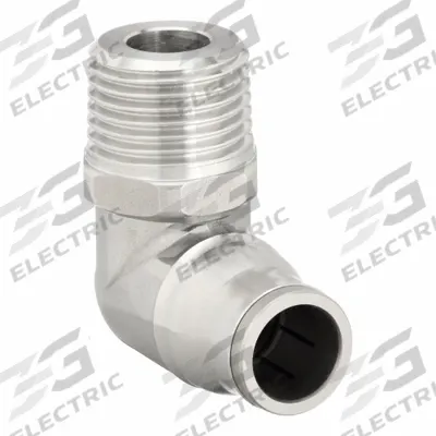 LEGRIS Push-Fit Elbow Fitting: 10 mm OD Size, BSPT x Push-to-Connect, Stainless Steel - Stainless Steel Tube Fittings