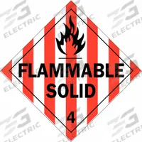 BRADY DOT Container Placard: Flammable Solid, 10 3/4 in x 10 3/4 in, 10 3/4 in Label Ht, Placard (MPN 63412). Key specifications — Brand: BRADY; Message: Flammable Solid.