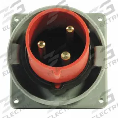 HUBBELL Pin and Sleeve Inlet: Red, 480V AC, Single Phase, 100 A, 2 Pole, 3 Wire, IEC Grounding (MPN HBL3100B7W). Key specifications — Brand: HUBBELL.