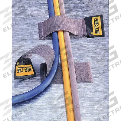 RIP-TIE Hook-and-Loop Mountable Cable Tie: 8 in Lg, 3.25 in, 1 in Wd, 90 lb Tensile Strength - Adhesive Mount Hook-and-Loop Cable Ties