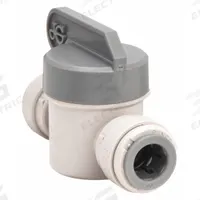 JOHN GUEST Manual Two-Way Ball Valve: 3/8 in, Acetal, Straight, Push x Push (MPN PISV0412S). Key specifications — Brand: JOHN GUEST.