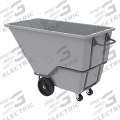 AKRO-MILS Tilt Truck: 27 cu ft, 2,000 lb, 68 in L x 33 in W x 42 in H, (1) Swivel/(2) Axle-Mounted (MPN 77610GREY). Key specifications — Color: Gray; Brand: AKRO-MILS; Caster/Wheel Configuration: (2) Axle-Mounted.
