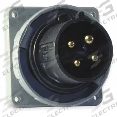 HUBBELL Pin and Sleeve Inlet: Black, 600V AC, Three Phase, 100 A, 3 Pole, 4 Wire, IEC Grounding (MPN HBL4100B5W). Key specifications — Brand: HUBBELL.