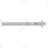 MITUTOYO Pocket Rule: 950-300, 6 in, 0.05 in Thick, 1/64 in/1 mm, Chrome, Black, Flex, Inside Read. Key specifications — attr939978: 1/64 in; attr944136: Clip; attr934745: MITUTOYO; attr944504: Inside Read; attr944509: Chrome; attr939993: Decimal; attr986193: Etched.