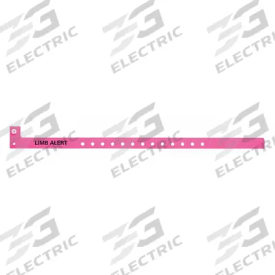 ID Wristband: Limb Alert, 12 7/8 in Overall Lg, 1 1/8 in Overall Wd, Plastic - Security Wristbands