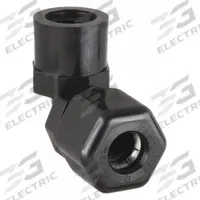 PARKER Compression Fitting Elbow: 3/8 in OD x 3/8 in Pipe Size, Compression x FNPTF, Polypropylene (MPN P6FE6). Key specifications — Standards: NSF/ANSI 51; Brand: PARKER.