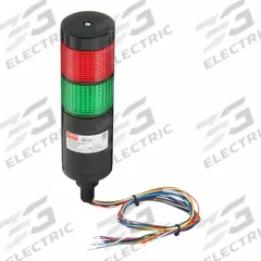 DAYTON Tower Light Assembly: 2 Tier, Green/Red, No Sounder Tier, 7 3/4 in Overall Ht, 26ZT21. Key specifications — Manufacturer Part Number: 26ZT21; Brand: DAYTON; Operating Voltage: 24V AC/DC; Light Tier Color: Red.