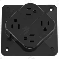 HUBBELL Receptacle: Quad, 5-15, Black, 125V AC, 15 A, 2 Pole / 3 Wire (MPN HBL415BK)