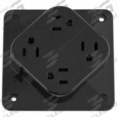 HUBBELL Receptacle: Quad, 5-15, Black, 125V AC, 15 A, 2 Pole / 3 Wire (MPN HBL415BK)