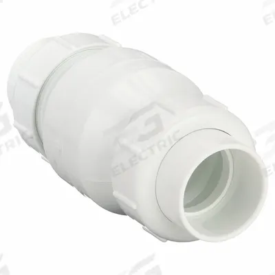 Dayton True Union Swing Waste Water Check Valve: Inline Valve Body, 2 in Pipe Size - PVC Inline Swing Check Valves