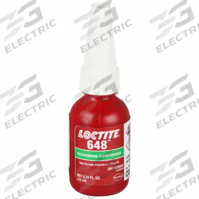 LOCTITE Retaining Compound: 648, 0.3 fl oz, Bottle, Green - Close-Fitting Parts Retaining Compounds