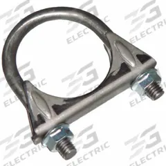 NICKSON EXHAUST SOLUTIONS Exhaust Clamp: U-Bolt Clamp, 2 in Compatible Pipe Dia - Max, Steel (MPN 108200P-50). Key specifications — Finish: Zinc Plated; Brand: NICKSON EXHAUST SOLUTIONS; Material: Steel.