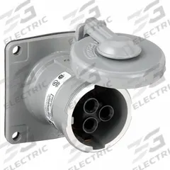 HUBBELL Pin and Sleeve Receptacle: Silver, 250V DC/600V AC, Three Phase, 60 A, 3 Pole, 4 Wire (MPN HBL460RS1W). Key specifications — Brand: HUBBELL.