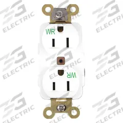 HUBBELL Receptacle: Duplex, 5-15, White, 125V AC, 15 A, 2 Pole / 3 Wire (MPN HBL5262WWR)