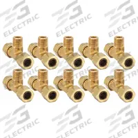 PARKER Compression Tee Fitting: 3/8 in OD x 3/8 in OD x 1/4 in Pipe Fitting Size, Brass, 10 PK (MPN 172CA-6-4). Key specifications — Brand: PARKER.