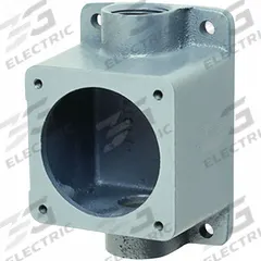 HUBBELL Back Box: 60 A, 1.5 in, Feed Through Hub, Straight (MPN VRC56). Key specifications — Brand: HUBBELL; Material: Aluminum.