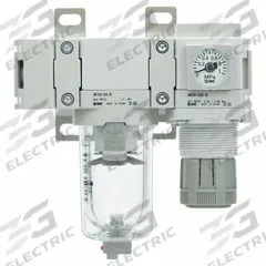 SMC Filter Regulator: AC-D Series, 1/2 in NPT, 5 micron, 0.85 MPa Max Op Pressure, Manual Drain (MPN AC40B-N04-Z-D). Key specifications — attr109419: SMC; attr109429: Die-Cast Aluminum; attr109463: Yes; attr109468: AC-D.