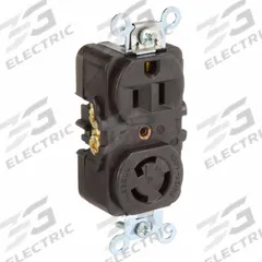 HUBBELL Combination Device: 5-15R/L5-15R, Brown, 125V AC, 15 A (MPN HBL4792). Key specifications — Voltage Rating: 125V AC; Brand: HUBBELL.