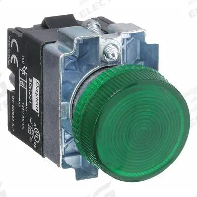 Dayton Pilot Light: 22 mm Panel Mounting Size, Green, LED - LED Pilot-Lights