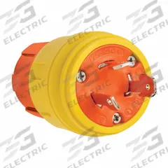 PASS & SEYMOUR Locking Plug: Non-NEMA, Yellow, 120/208V AC, 30 A, 4 Pole, 3 Blade (MPN 28W09AM). Key specifications — Brand: PASS & SEYMOUR.
