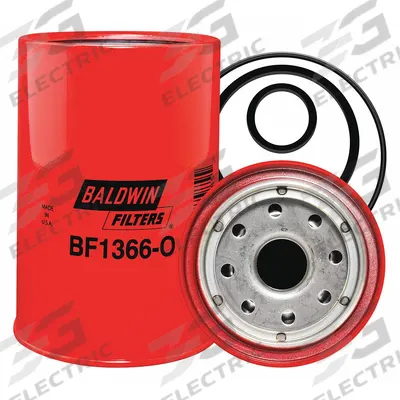 BALDWIN FILTERS Fuel Filter: Spin-On, 3 11/16 in Outside Dia, 1"-14 Thread Size, Cellulose - Spin-On Fuel Filters
