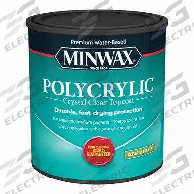 MINWAX Finish: Varnish, Interior, Water, 32 fl oz Container Size, Wood, Ultra-Flat - Wood Sealers & Finishes