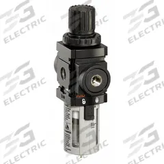 ARO Filter-Regulator: 2000 Series, 3/8 in NPT, 132 cfm, 0.3 micron, 0 psi to 140 psi, Manual Drain (MPN P39333-100). Key specifications — attr109419: ARO; attr109429: Aluminum; attr109463: No; attr109468: 2000.