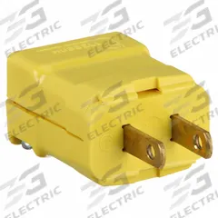 HUBBELL Straight Blade Plug: 1-15P, 125V AC, 15 A, 2 Pole, 2 Blade, Yellow (MPN HBL5865VY)