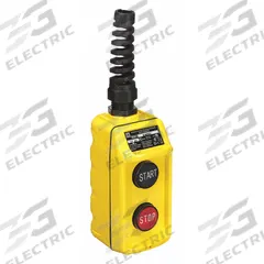 SQUARE D Pendant Control Station: (2) Push Buttons, 1NO/1NC, Start/Stop, NEMA 4, (2) Push Buttons (MPN 9001BW95Y). Key specifications — AC Contact Rating: 1.5 A @ 240 V; Action: Maintained/Momentary; DC Contact Rating: 0.2 A @ 600 V; Enclosure Material: Thermoplastic; Hub Style: Dead-End; Legend: Start/Stop; Operator Configuration: (2) Push Buttons; Brand: SQUARE D.