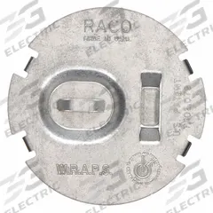 RACO Electrical Box Cover: Open, For Round Box Shape, Steel, 2 3/4 in Overall Dia (MPN 700F). Key specifications — Brand: RACO; For Box Shape: Round; Material: Steel; Cover Design: Open.