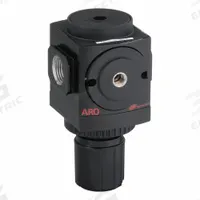 ARO Regulator: Aluminum, 1/2 in NPT, 240 scfm, 200 psi, 250 psi Max Op Pressure, Knob, 2000 Series (MPN R37341-300). Key specifications — attr111664: No; attr111400: 2000; attr111627: ARO.