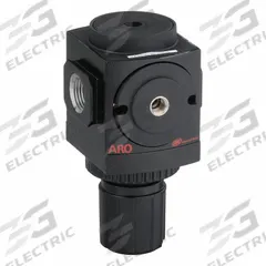 ARO Regulator: Aluminum, 1/2 in NPT, 240 scfm, 200 psi, 250 psi Max Op Pressure, Knob, 2000 Series (MPN R37341-300). Key specifications — attr111664: No; attr111400: 2000; attr111627: ARO.